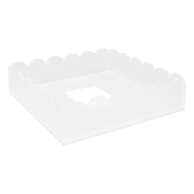 Acryl Gegolfd Dienblad met Magnetische Mat Basis Helder Multifunctionele Fotolijst Displaystandaard white
