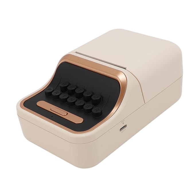 Imprimante d'étiquettes Bluetooth portable style vintage 30 à 52 mm Imprimante d'étiquettes thermique portable pour black