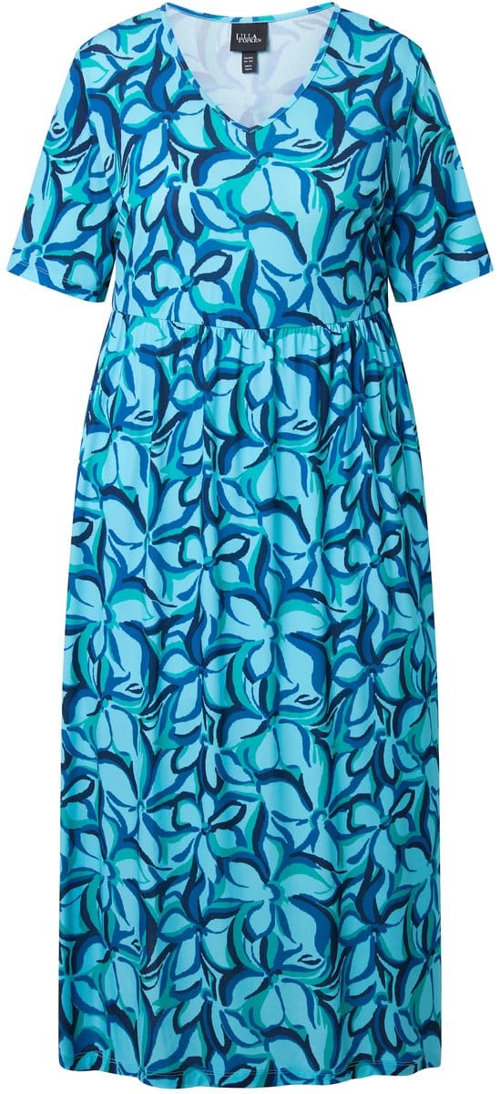 Ulla Popken - Dames - Jersey maxi-jurk - Marine - Maat 58+