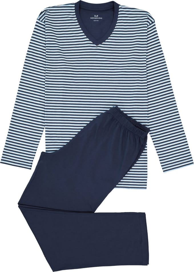 Gotzburg heren pyjama - blauw gestreept