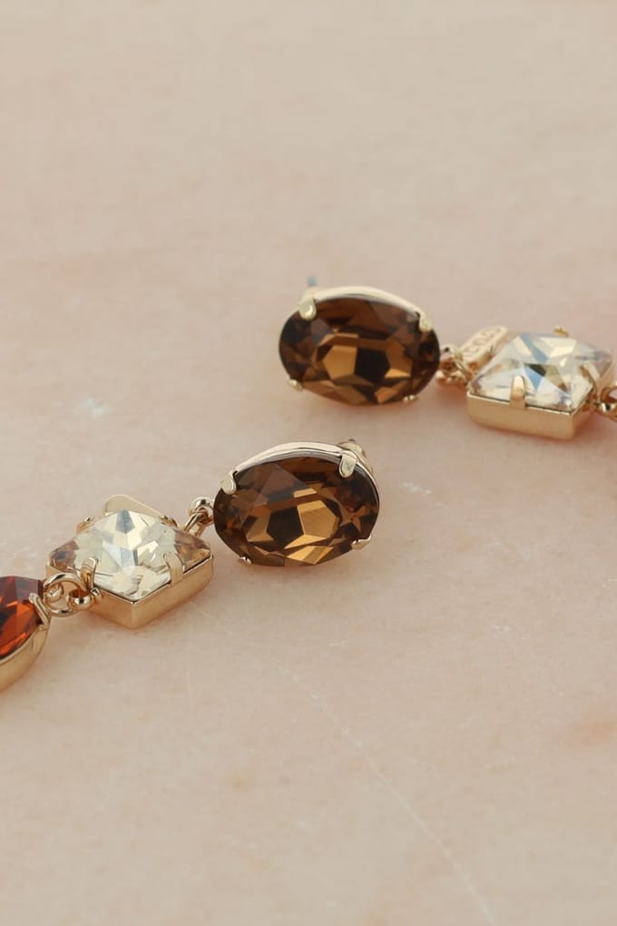 OTAZU Golden Crystal Earrings Größe: OS | Ohrringe Outlet | Damen