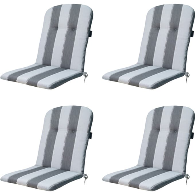 Madison - Kuipstoelkussen Hoge Rug Banda grey - Ca. 96x45 cm - Set van 4