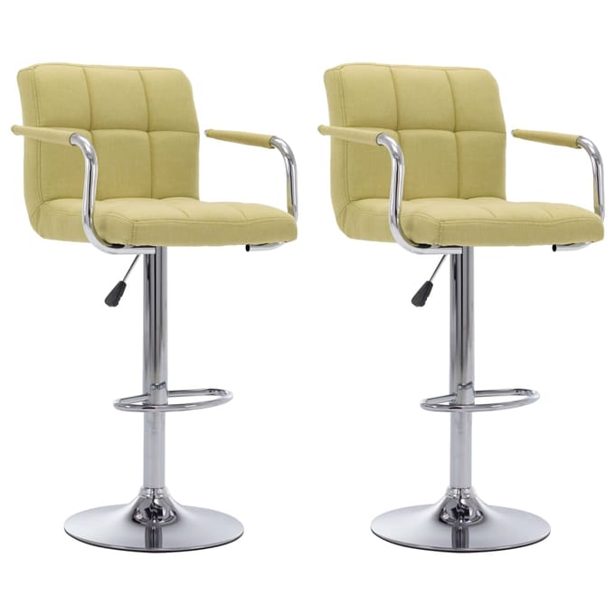 vidaXL - Barstoelen - 2 - st - stof - groen