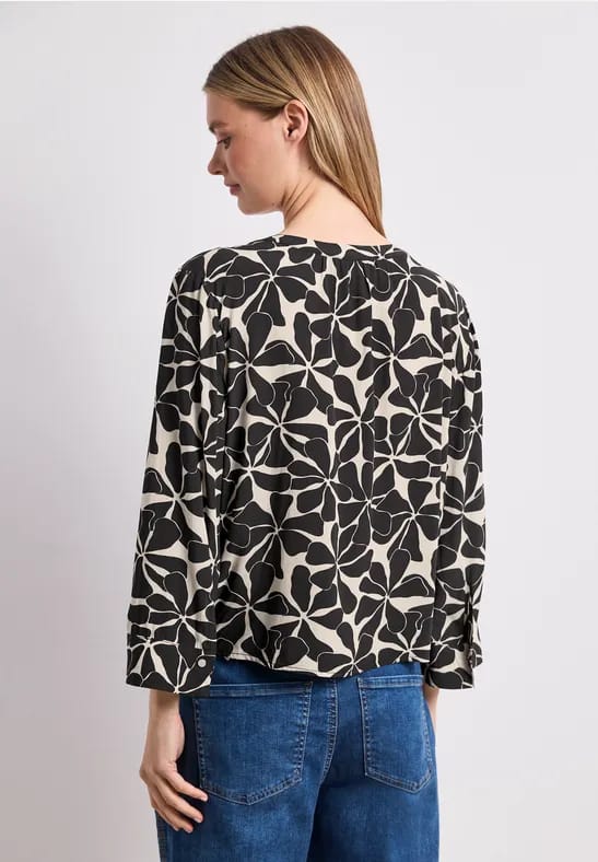 3/4-mouwen blouse met knoopdetail