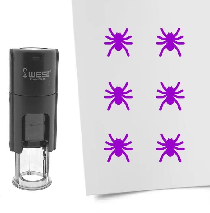 CombiCraft Stempel spin 10mm rond paarse inkt - per 1 stuk