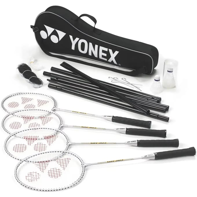 Yonex Badmintonset 4 Spelers Staal/nylon Zwart 15-delig