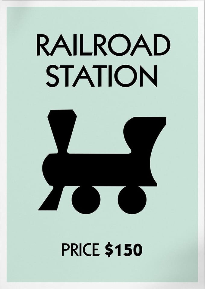 Railroad Station (Monopoly) | Poster | A3: 30 x 40 cm