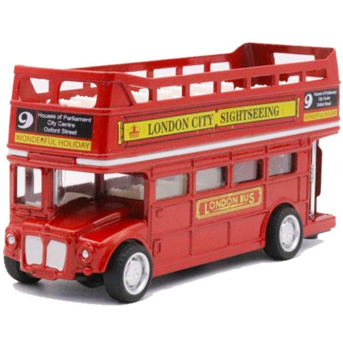 Auto Decor Dubbeldekker Bus Auto Model Simulatie Britse Europa Reisbus Model 1:64 Diecast Pull Back Voertuig Kinderspeelgoed gray