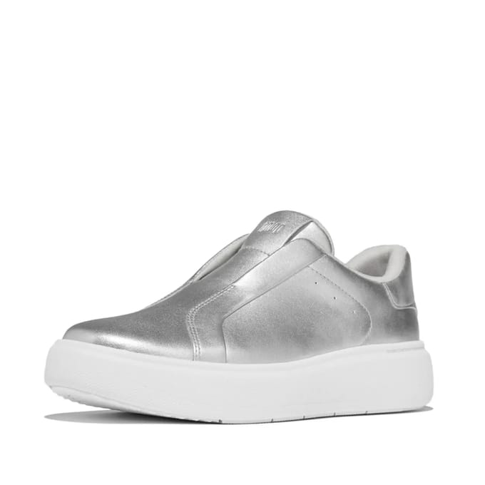 FitFlop FitFlop Rtg Leather Laceless Sneakers ZILVER - Maat 36