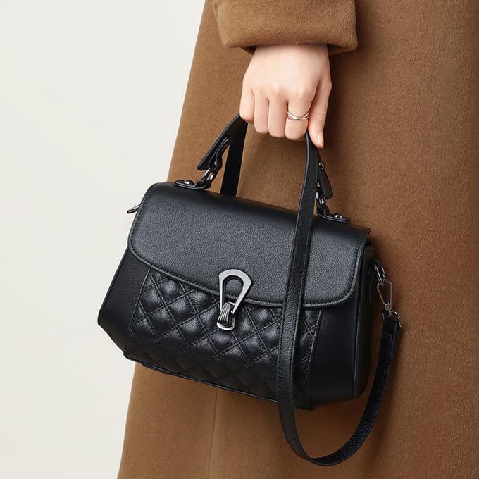 Nieuwe Echt Lederen en Elegante Moeder Tas Dames Tas Lichte Luxe High-end Crossbody Tas black