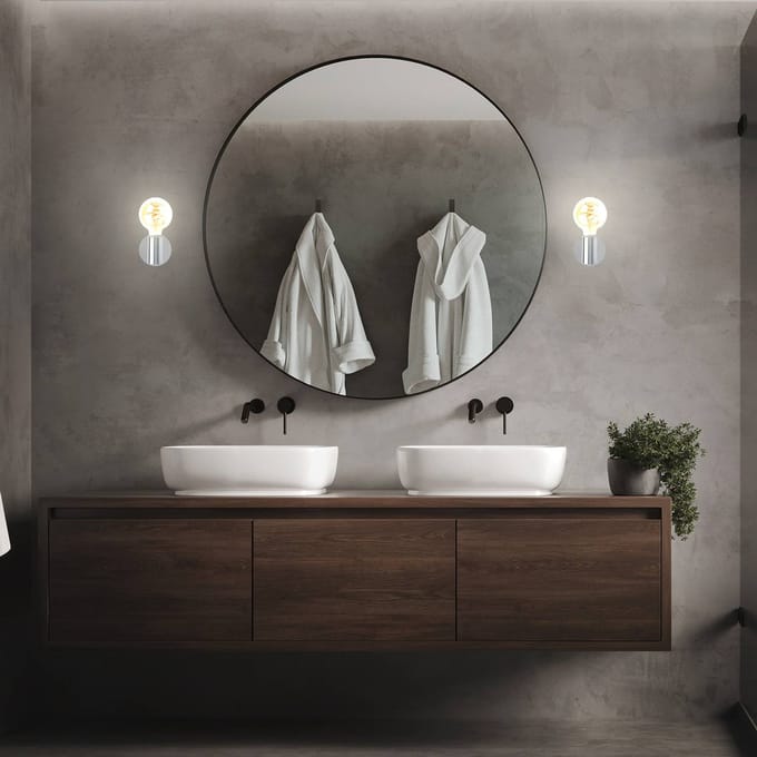 BRILONER Wandlamp - KOSOL - 10 - cm - exk. - E27 - max. - 10 - watt - IP44 - spatwaterdicht - wit