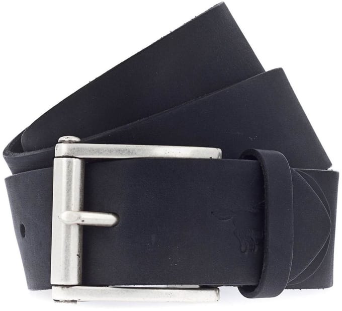 MUSTANG Leren Riem Leather Belt 4.5 W115 Black Zwart Grijs