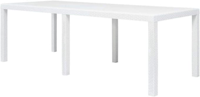Tuintafel - Terrastafel Buiten - Buiten Eten - Rotan Look - 79 x 79 x 72 cm - Wit