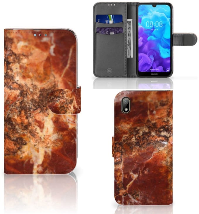 Huawei Y5 (2019) Bookcase Marmer Bruin