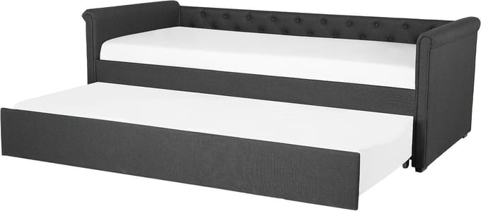 LIBOURNE - Onderschuifbed - Donkergrijs - 80 x 200 cm - Polyester