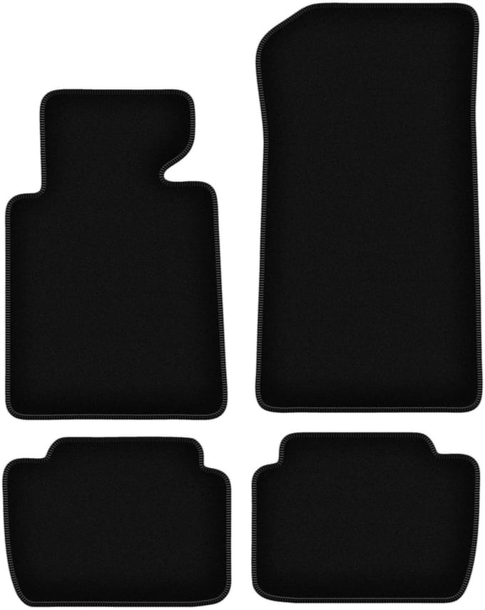 BASIC zwarte veloursmatten voor: BMW 3 E46 compact, coupé, sedan, stationwagen, touring (1998-2007)