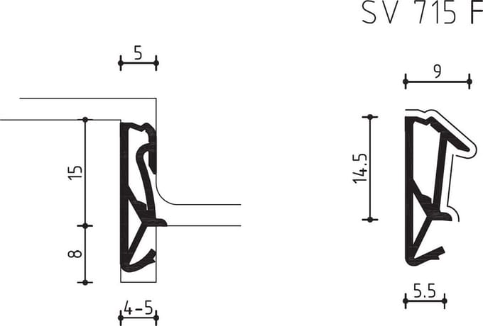 Dichting Sv715F Zwart M Folie - 100 Meter