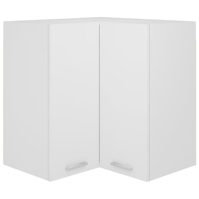 vidaXL - Hanghoekkast - Lyon - 57x57x60 - cm - bewerkt - hout - wit
