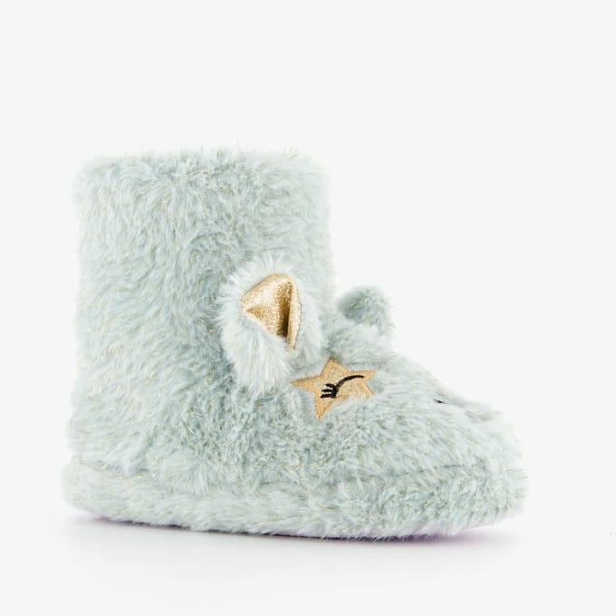 Thu!s kinder pantoffels muis mintgroen - Maat 32 - Sloffen