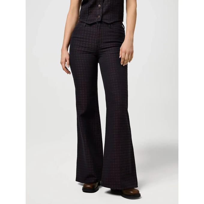 Wrangler 70s Flare Fit Broek Zwart 27 / 34 Vrouw