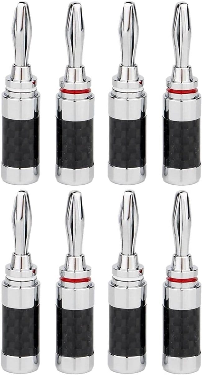 Luidspreker Connectoren - Audiokabels Adapters - Muziek Systeem - Koolstofvezel Behuizing - 4 mm Diameter - Zwart