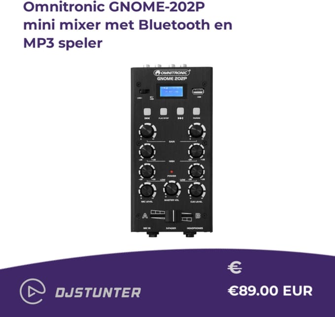 OMNITRONIC Mengpaneel - Audio mixer GNOME-202P Mini Mixer -  black