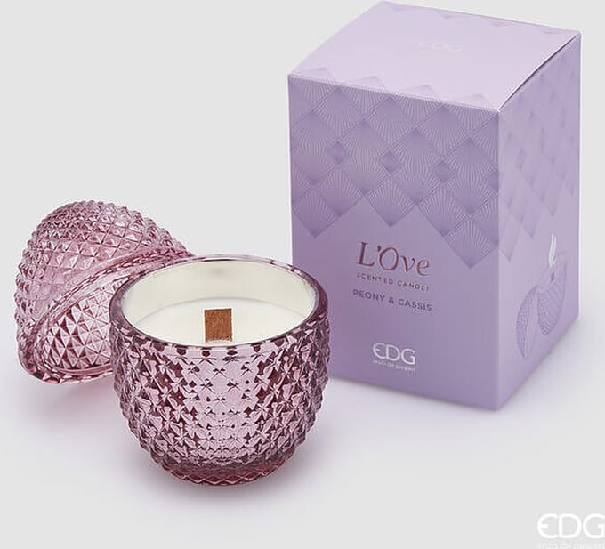 EDG - Enzo De Gasperi - Geurkaars Paars Peony en Cassis D8 - Glas - Pasen
