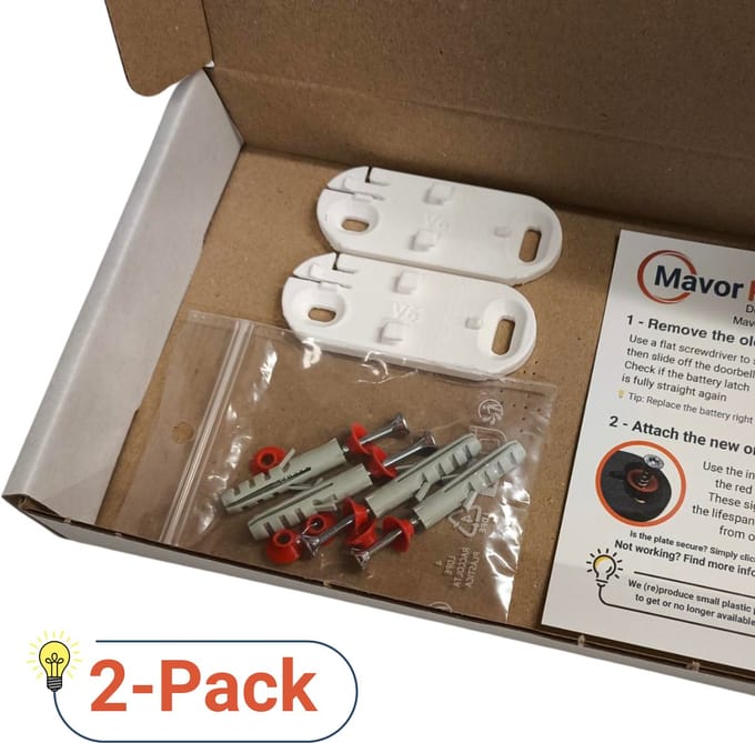 2 Pack - Nieuwe witte houder voor je Honeywell DCP-311, DCP-511 en DCP-911 deurbellen - Wit