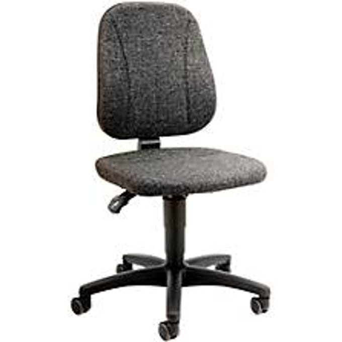 Werkstoel 9653, stoffen bekleding, wielen, antraciet