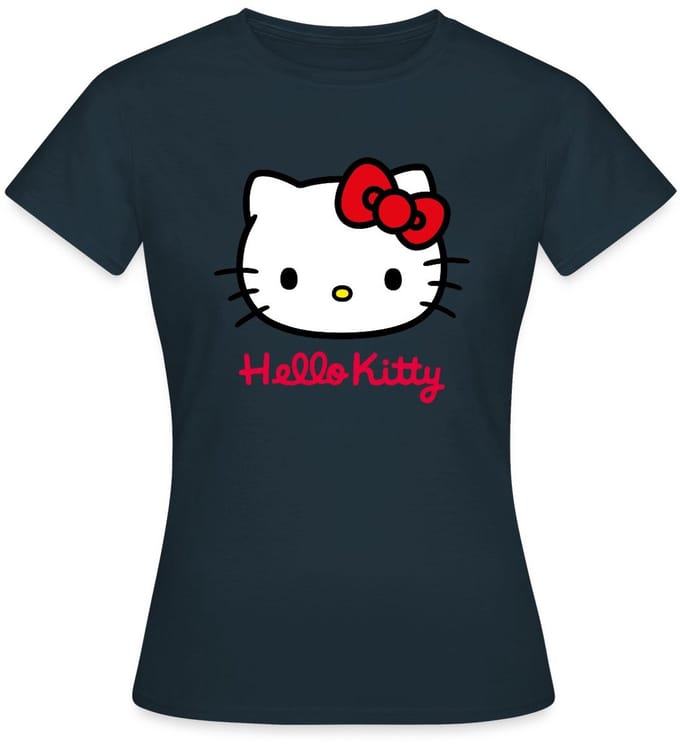 Hello Kitty Klassiek Portret Hello Kitty Tekst T-Shirt Dames