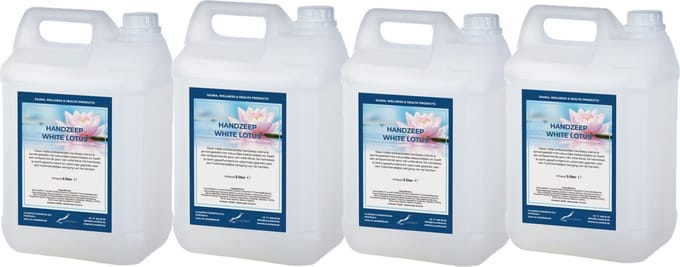 Handzeep White Lotus 5 liter - set van 4 stuks - navulling - Voordeelverpakking