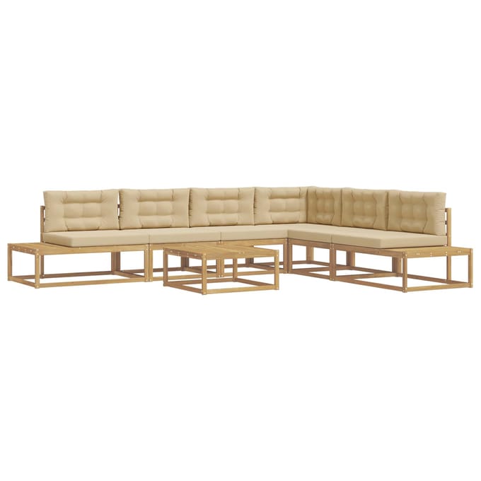 vidaXL - 7 - st - Buiten - bank - set - Polyester - Wit