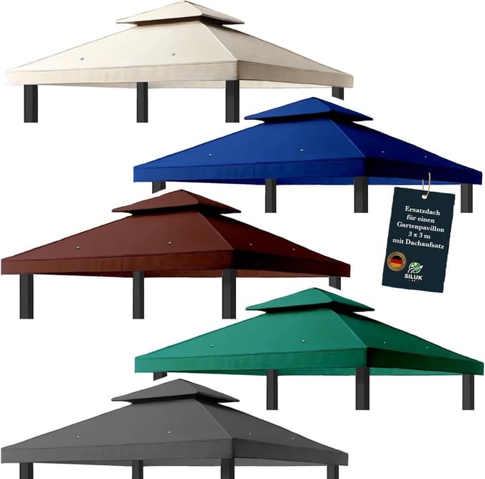 Paviljoen dak - Tentdak - Buitenfeesten - Waterdicht extra sterk - 3 x 3 meter - Beige