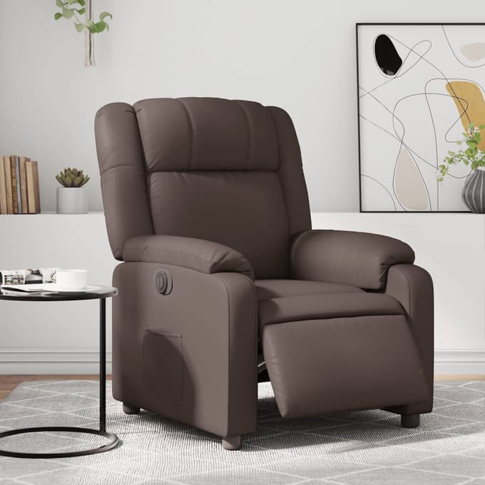 vidaXL - Fauteuil - verstelbaar - elektrisch - kunstleer - bruin