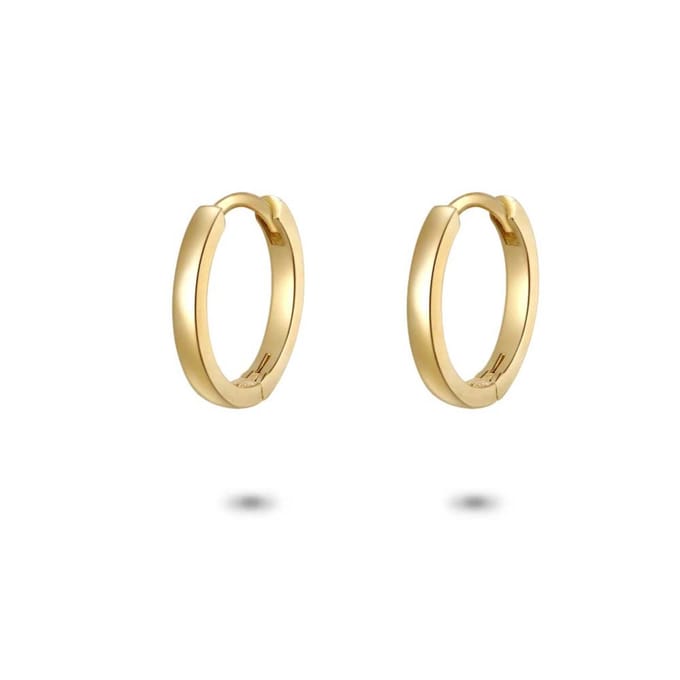 Twice As Nice Oorbellen in 18kt verguld zilver, oorring, 13 mm