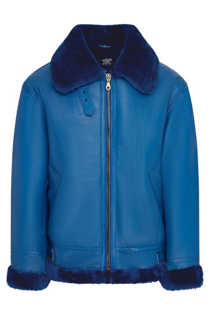 Herenblauw B3 Bomber RAF Aviator Schapenvachtjack - Sibasa