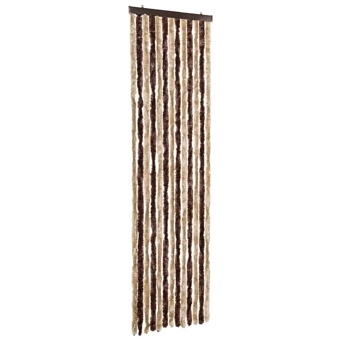 vidaXL - Vliegengordijn - 56x200 - cm - chenille - beige - en - lichtbruin