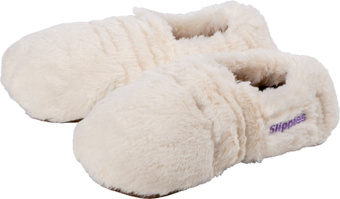 Warmies Slippies maat 4-7 (36-40) creme plush 1 Paar