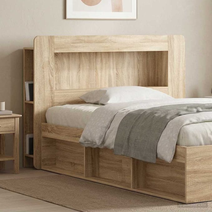 vidaXL - Hoofdeinde - Kast - met - opslag - Sonoma - Eiken - Geconstrueerd - hout
