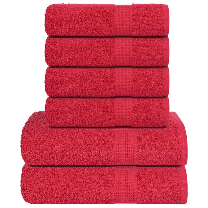 vidaXL - 6-delige - Handdoekenset - FROGN - 360 - g/m² - rood
