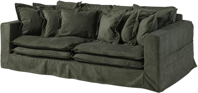 MASSIVMOEBEL24.DE bank met hoezen groen 92% polyester 236x138x76 cm (BxTxH) SOFAS gemonteerd