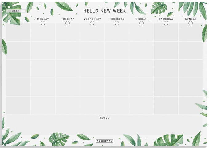Fabrikten Weekplanner Botanisch - A4 - Engels - Familieplanner