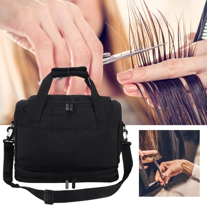 Afneembare Kapper Kapsalon Haardroger Scharen Tas Haarstyling Tool Koffer Houder met Riem black