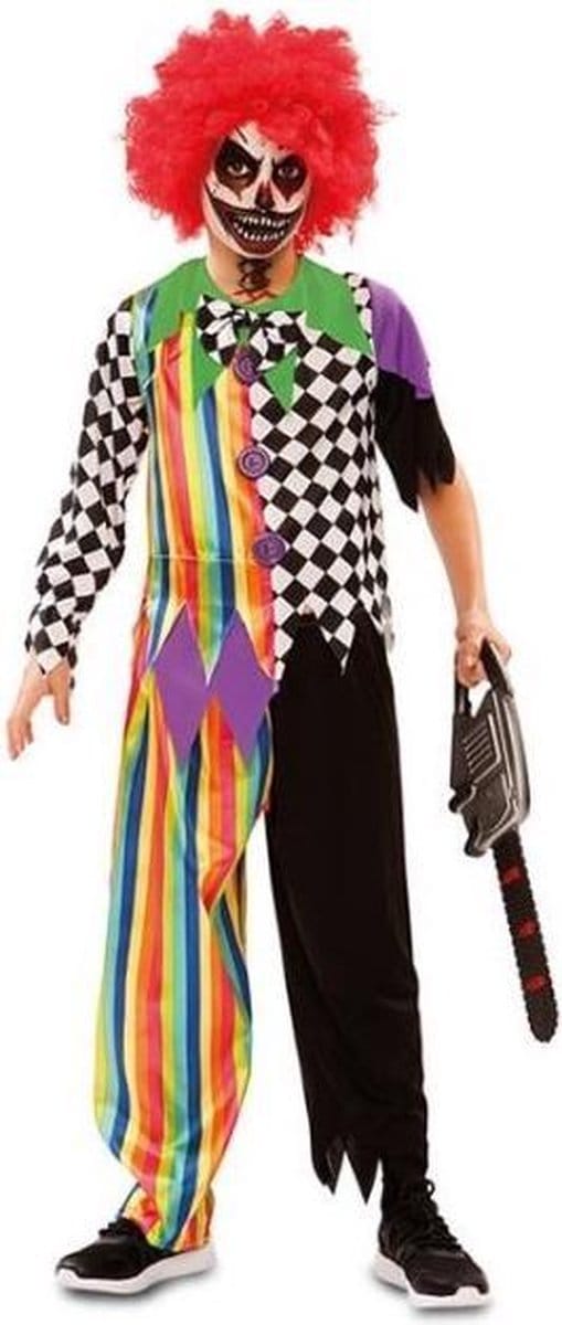 Witbaard Verkleedpak Scary Clown Polyester Zwart/wit Mt 110-122