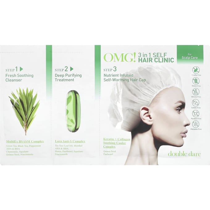 Double Dare, OMG! 3-in-1 self hair clinic, scalp care, 3-step kit white