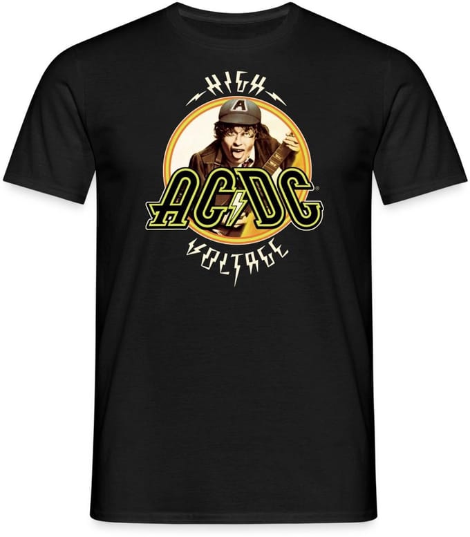 AC/DC Logo High Voltage Album Angus Young T-Shirt Heren