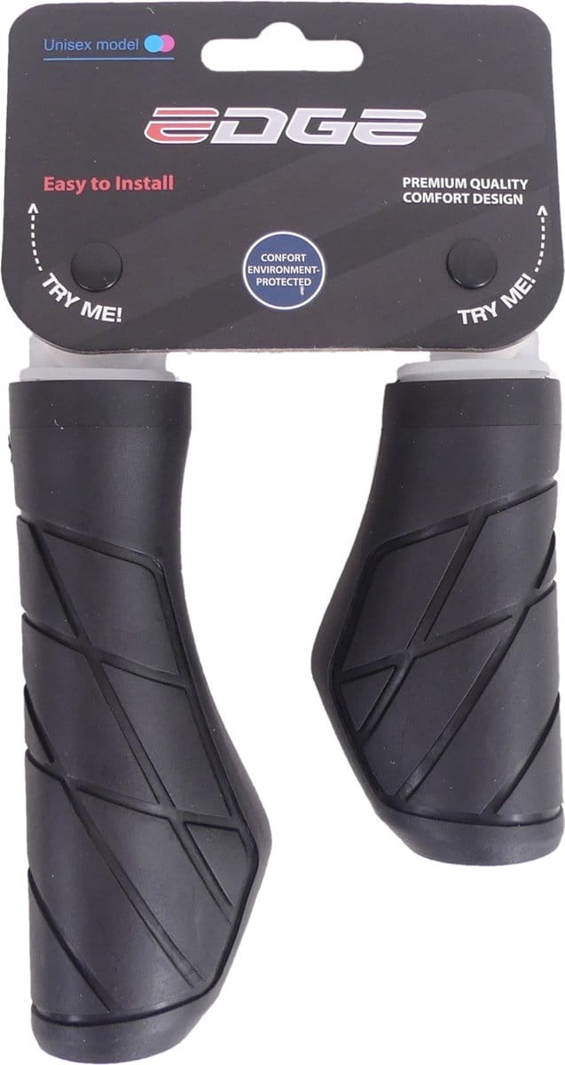 Handvatset Fiets Edge Urban 135/95mm - zwart
