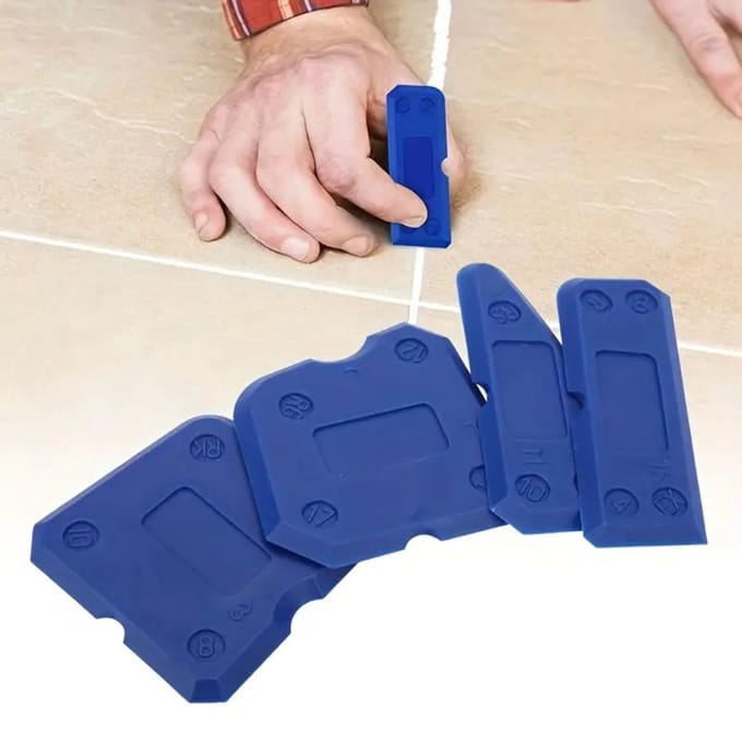 4-delige Set, Kit gereedschap, siliconen, Schraapbord, Kit Naden - Afkitten