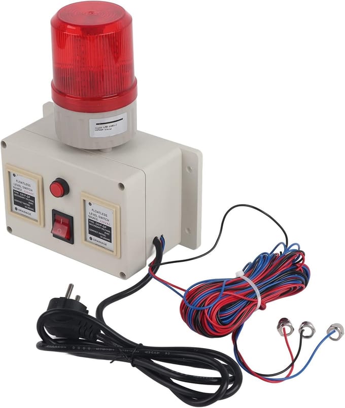 Waterniveau Alarm - Tank Sensor - Waterbewaking - Verstelbaar Volume - 15 Meter Bereik - Zilver