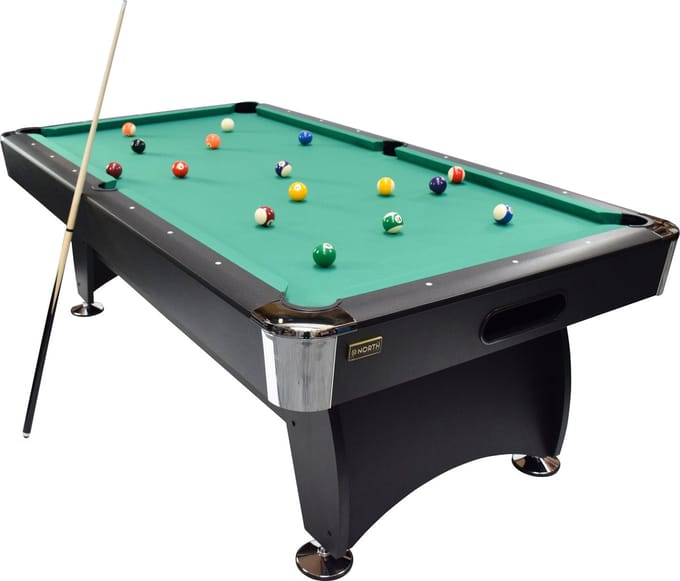NORTH Gardone Pooltafel Zwart/Groen 7FT